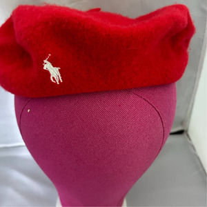 NWT Red Beret Polo Ralph Lauren Blue Label Sz7